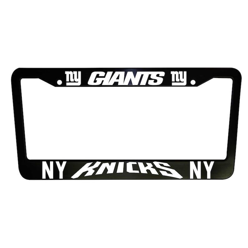SET of 2 - New York Giants / Knicks Black Plastic or Aluminum License Plate Frames Truck Car Van Décor Accessories New Vehicle Gifts Holder