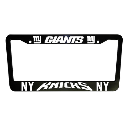 SET of 2 - New York Giants / Knicks Black Plastic or Aluminum License Plate Frames Truck Car Van Décor Accessories New Vehicle Gifts Holder