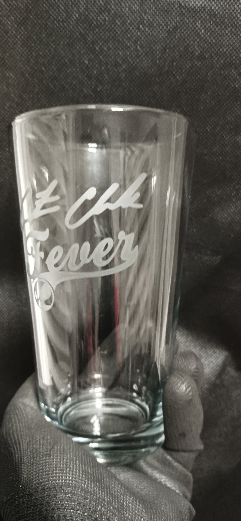 Set - Clark Fever Pint Beer Glasses Etched Tumblers Drinkware 16 oz. Drinking Glasses Cocktail Mixing Glass