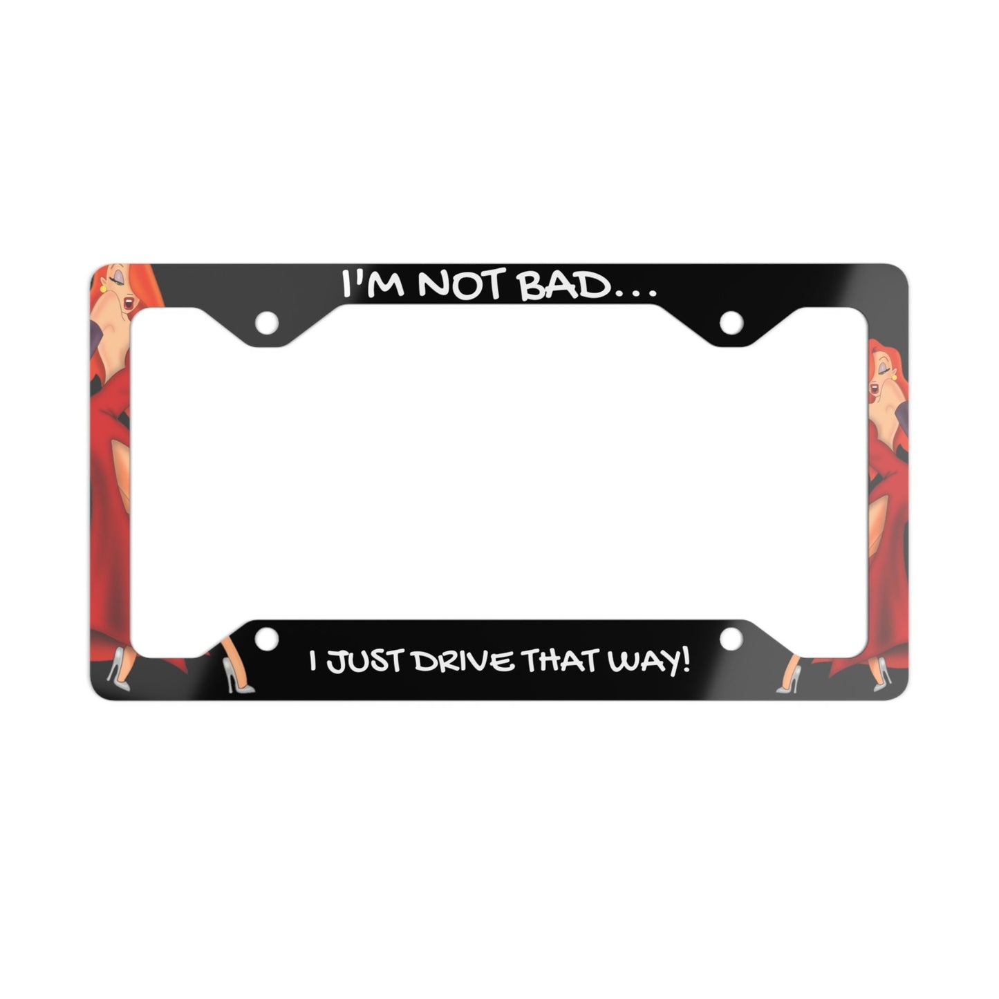 Jessica Rabbit Black Metal License Plate Frame Car Parts Vehicle Accessories Cartoon Frames