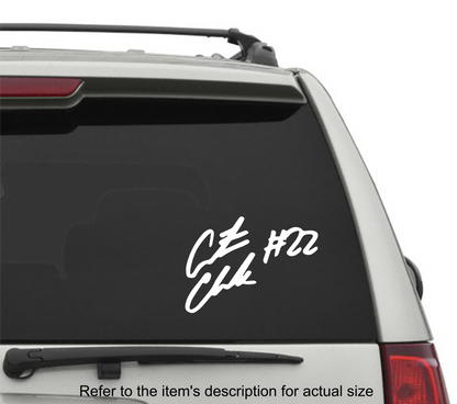 Caitlin Clark Decal Signature White Vinyl Window Lettering Decal Truck Car Window