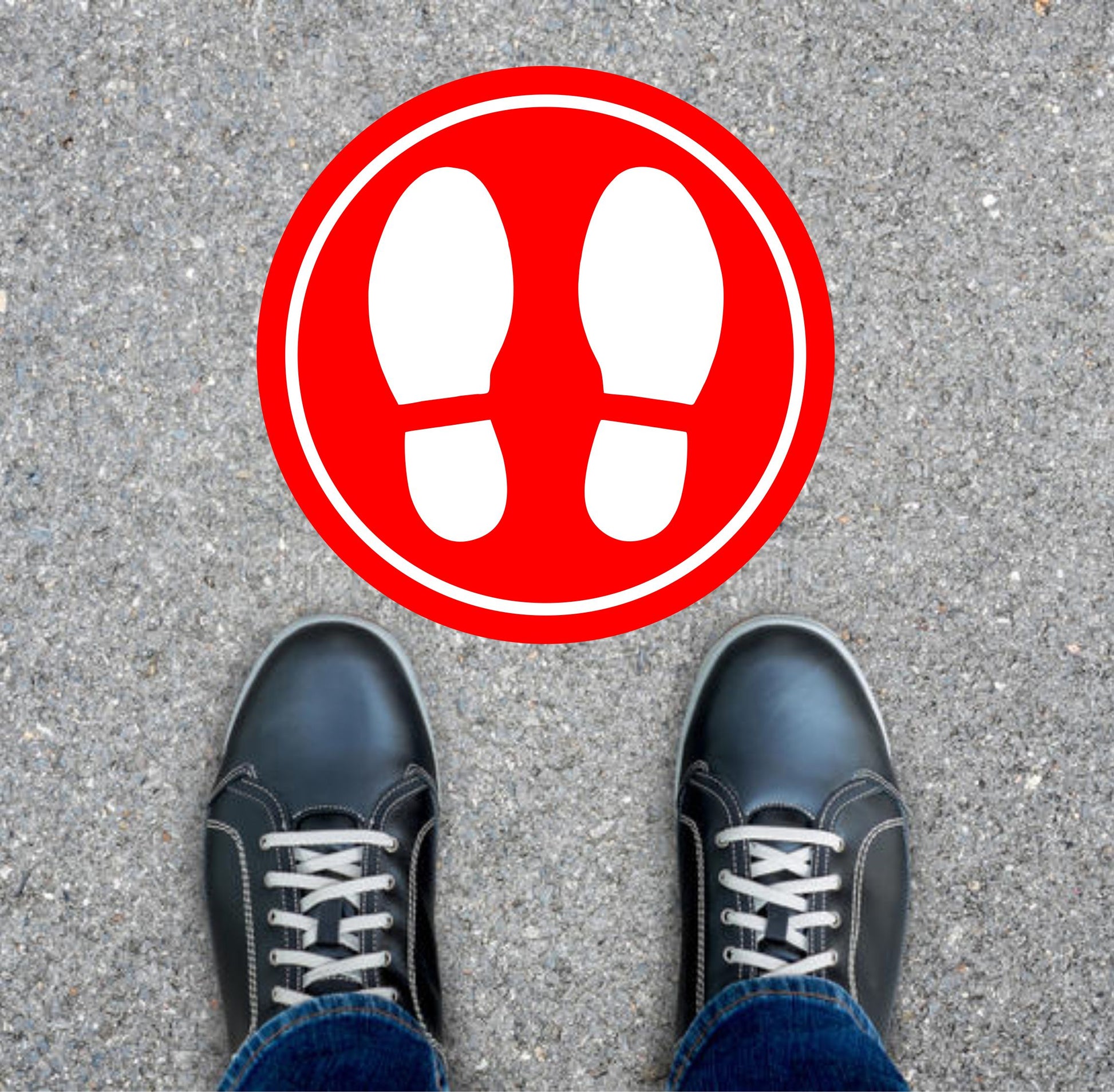 Commercial Floor Vinyl Decal Footprint Sticker Business Industrial Sig ...