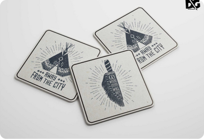 Custom Coasters (Pack of 10) Cork + Hardwood - Promotional Products