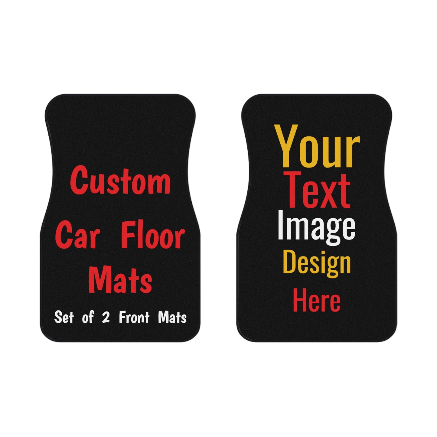 SET of 2 Custom Front Car Mats Personalized Vehicle Accessories Auto Decor New Car Gifts