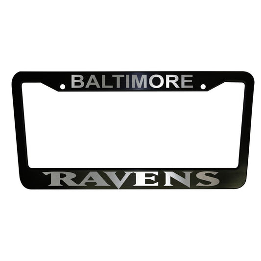 Set of 2 Baltimore Ravens Black Plastic or Aluminum License Plate Frames Truck Car Van Décor Accessories New Vehicle Gifts Holders