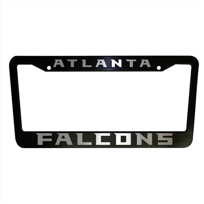 Set of 2 Atlanta Falcons Black Plastic or Aluminum License Plate Frames Truck Car Van Decor Accessories New Vehicle Gifts Holders