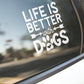 Life is Better with Dogs Car Truck Window Sticker Dog Lover Heart Paw Decal Vehicle Accessories Car Decor New Car Gifts Pets