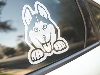 Husky Peeking Car Truck Window Sticker Dog Lover Decal Vehicle Accessories Car Decor New Car Gifts Pets