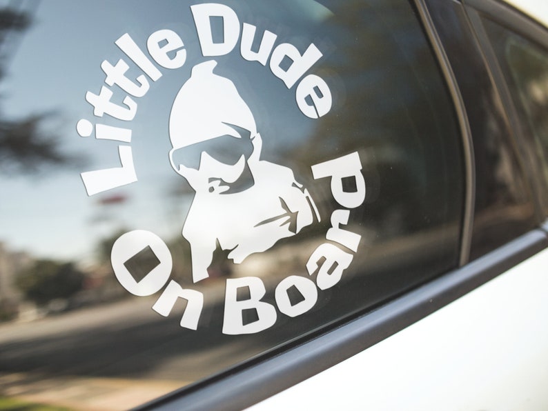 Little Dude on Board Baby in Car Vinyl Car Truck Decal Window Sticker Vehicle Décor Car Accessories New Born Gifts