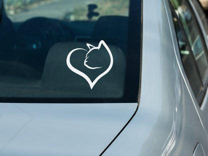 Cat Heart Love Cute Pet Lover Vinyl Car Truck Decal Window Vinyl Sticker Vehicle Accessories Car Décor Kitty Stickers