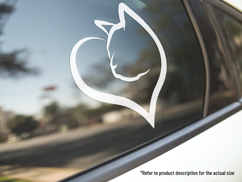Cat Heart Love Cute Pet Lover Vinyl Car Truck Decal Window Vinyl Sticker Vehicle Accessories Car Décor Kitty Stickers