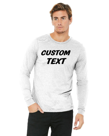 Custom Unisex Adult Jersey Long-Sleeve T-Shirt Personalized Tee Promotional Products Business Marketing Apparel