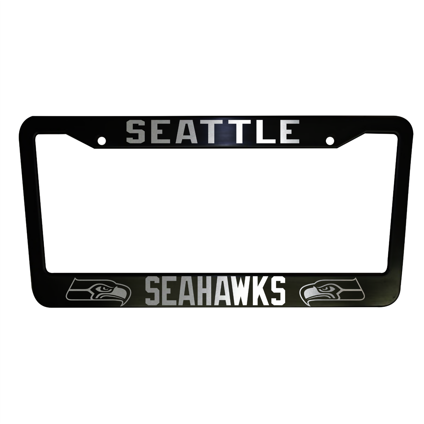 Set of 2 Seattle Seahawks Car License Plate Frames Plastic or Aluminum Black Truck Parts Vehicle Accessories Auto Decor