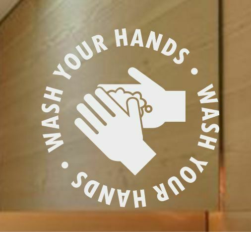 Commercial Wash Your Hands Window Glass Vinyl Decal Sticker Business Industrial Signage