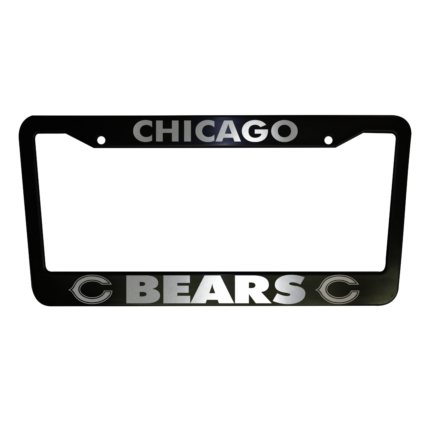 Set of 2 Chicago Bears Black Plastic or Aluminum License Plate Frames Truck Car Van Decor Accessories Auto Parts
