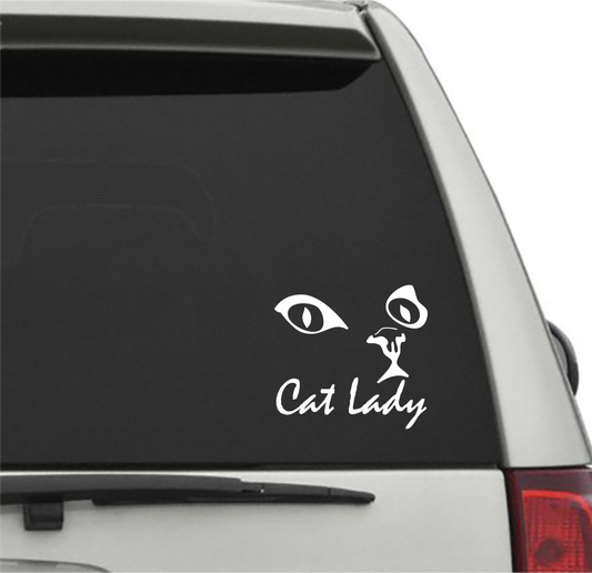 Cat Lady Pet Lover Vinyl Car Truck Decal Window Vinyl Sticker Vehicle Accessories Car Décor Kitty Stickers