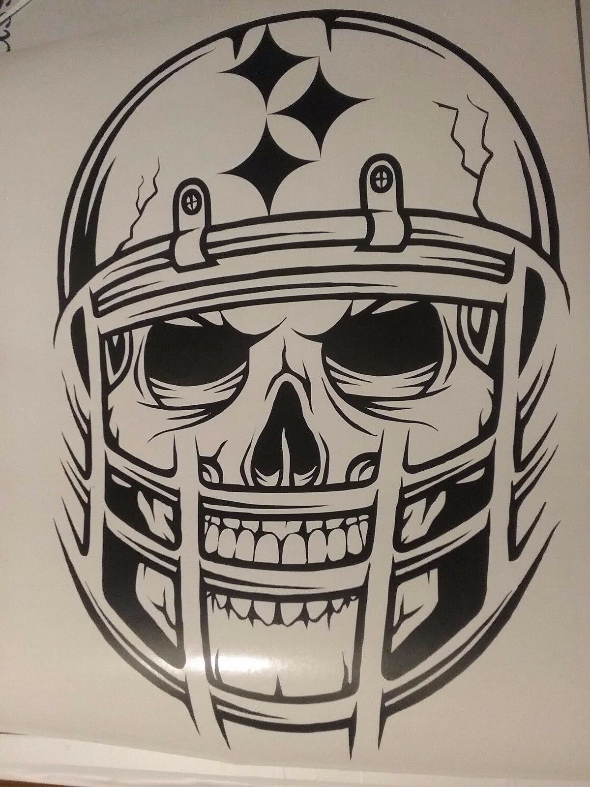 Pittsburgh Steelers Skull Football Helmet Vinyl Decal Window Sticker Car Accessories Home Vehicle Decor
