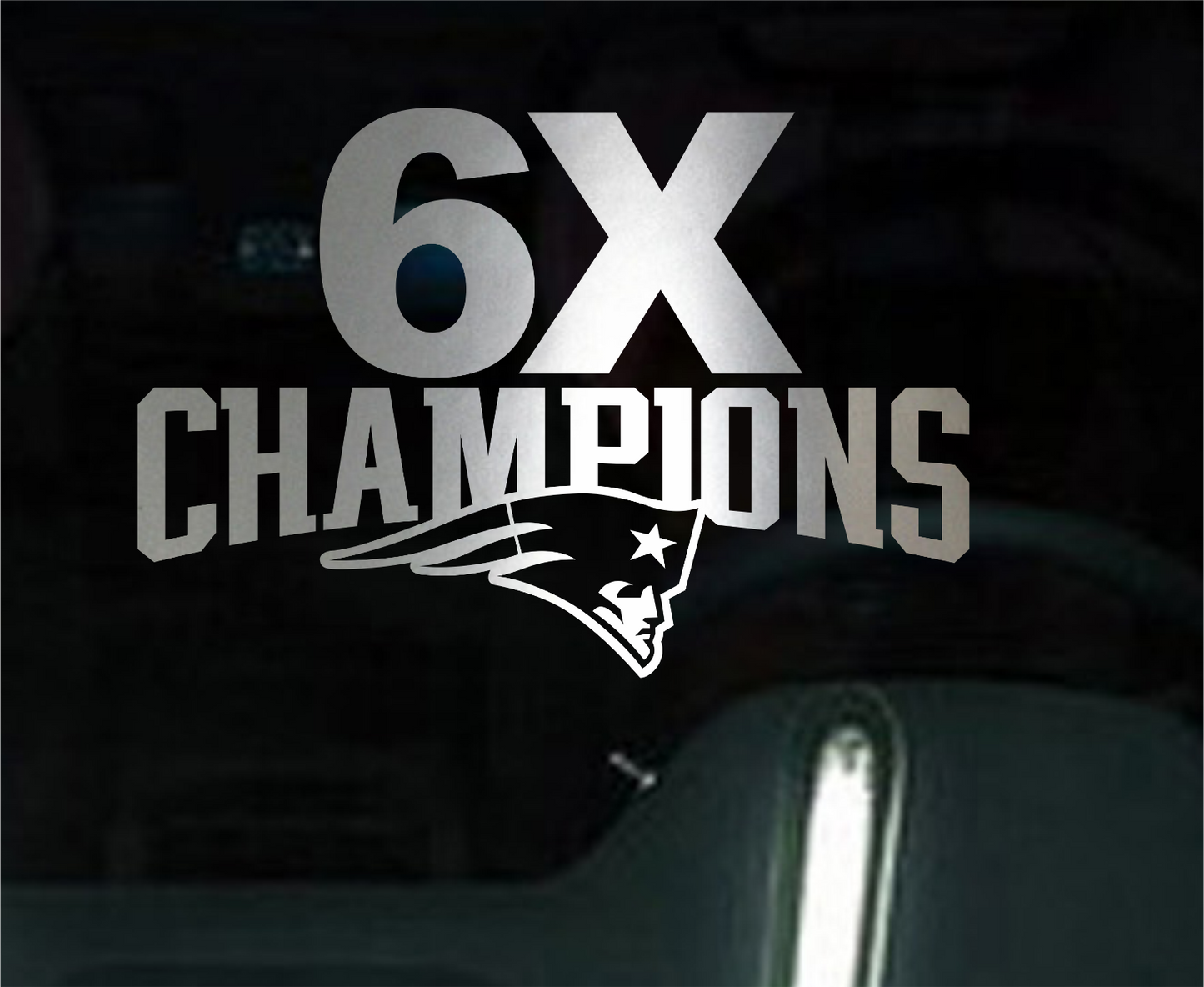 New England Patriots 6X Champions Vinyl Car Van Truck Decal Window Sticker