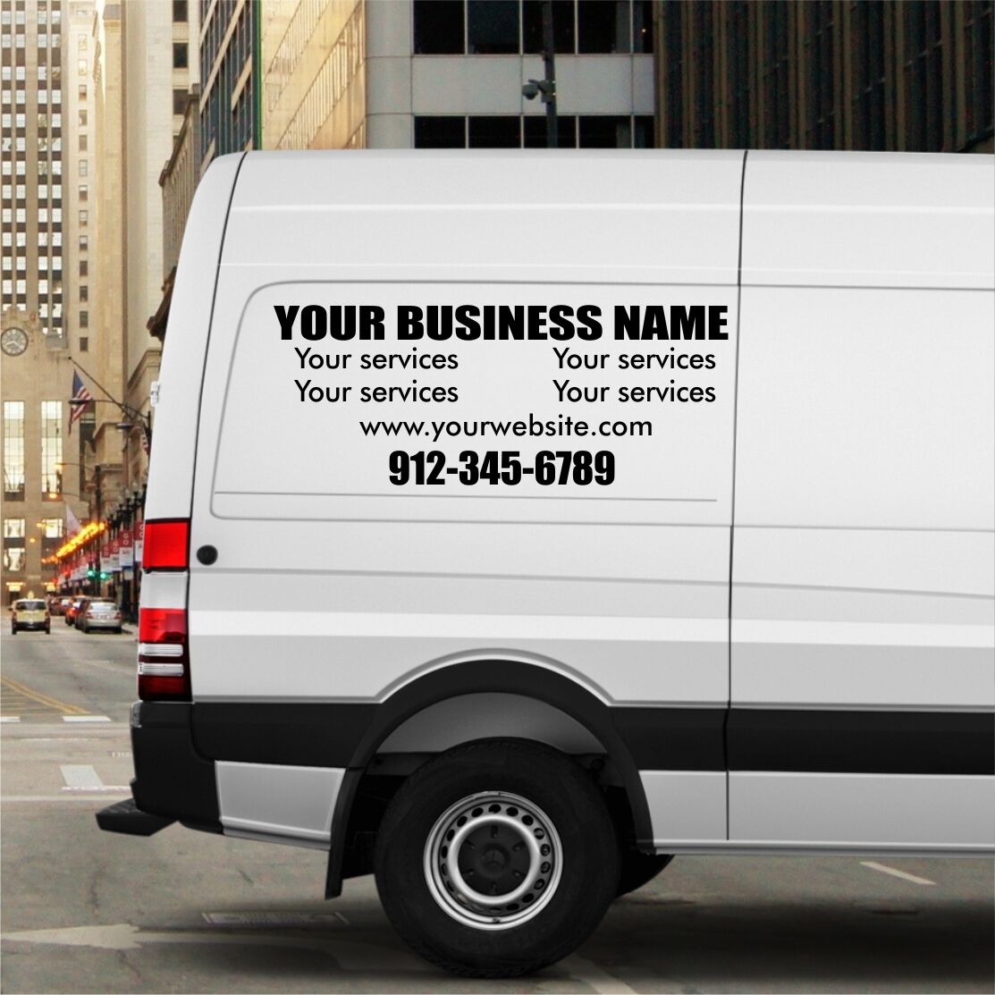 - SET OF 2 - Custom Vinyl Decal Van Car Truck 48" Window Vehicle Sticker Business Commercial Signs Auto Accessories