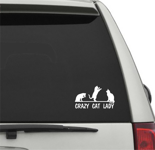 Crazy Cat Lady Pet Lover Vinyl Car Truck Decal Window Vinyl Sticker Vehicle Accessories Car Décor Kitty Stickers