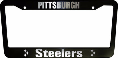 Set of 2 - Pittsburgh Steelers Car License Plate Frames Black Plastic or Aluminum Truck Vehicle Van Décor Car Accessories New Car Gifts Sports Car Parts