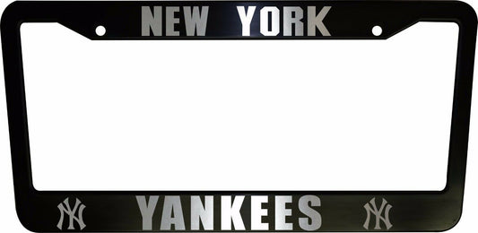 Set of 2 New York Yankees Car License Plate Frames Plastic or Aluminum Black Truck Parts Vehicle Accessories Auto Decor