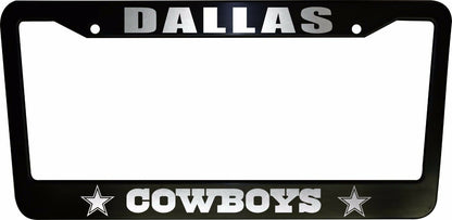 Set of 2 Dallas Cowboys Black Plastic or Aluminum License Plate Frames Truck Car Van Décor Accessories Auto Parts