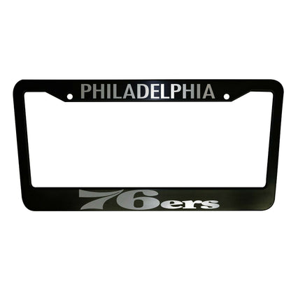 Set of 2 Philadelphia 76ers Car License Plate Frames Plastic or Aluminum Black Truck Parts Vehicle Accessories Auto Decor