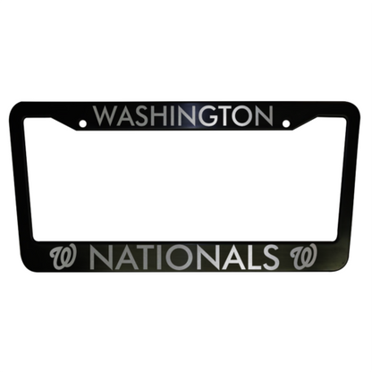 Set of 2 Washington Nationals  Car License Plate Frames Plastic or Aluminum Black Truck Parts Vehicle Accessories Auto Decor