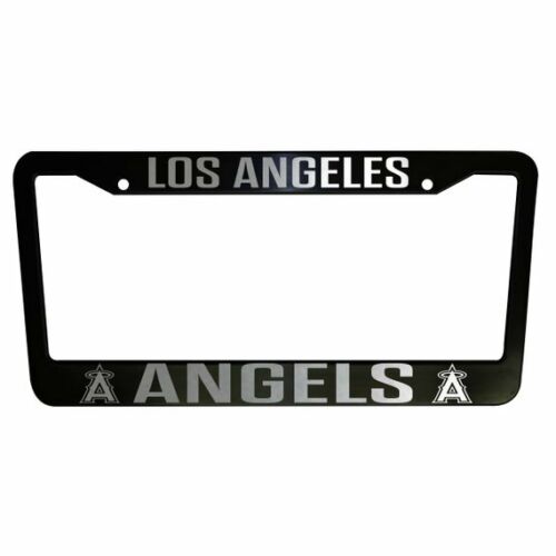 Set of 2 Los Angeles Angels Plastic or Aluminum Car License Plate Frames Black Truck Parts Vehicle Accessories Auto Decor