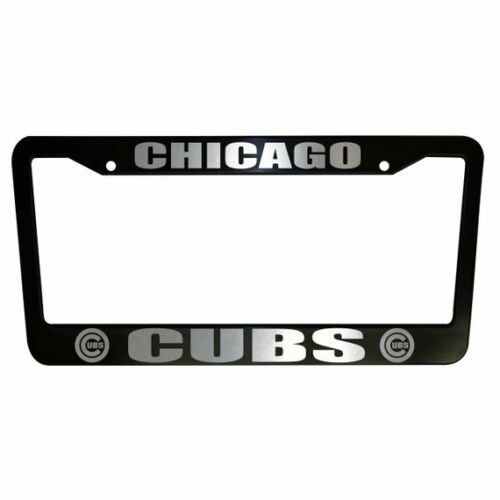 Set of 2 Chicago Cubs Black Plastic or Aluminum License Plate Frames Truck Car Van Decor Accessories Auto Parts