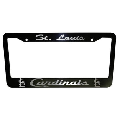 Set of 2 St. Louis Cardinals Car License Plate Frames Plastic or Aluminum Black Truck Parts Vehicle Accessories Auto Decor