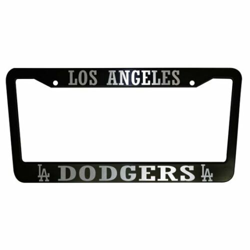 Set of 2 Los Angeles Dodgers Plastic or Aluminum Car License Plate Frames Black Truck Parts Vehicle Accessories Auto Decor