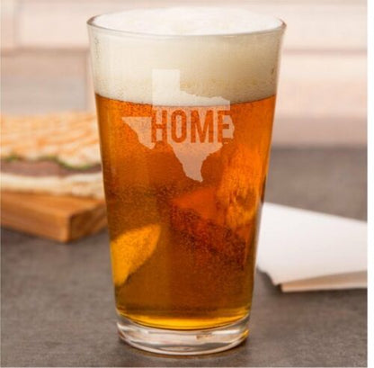 SET Texas Home Pint Beer Glasses Tumblers Drinkware 16 oz. Cocktail Mixing Glass Mancave Accessories